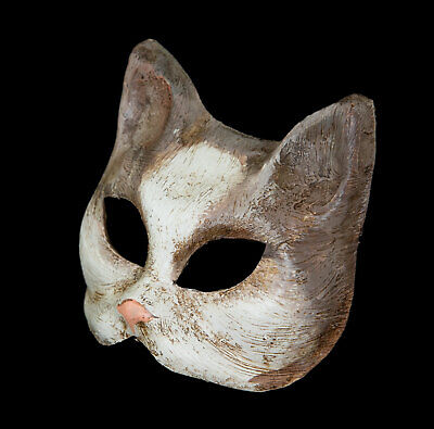 Mask Miniature from Venice Cat Bobtail Grey Paper Mache Of Collection 22619 3