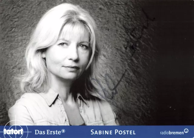 Sabine Postel, Originalautogramm, alte Autogrammkarte, u.a. "TATORT"