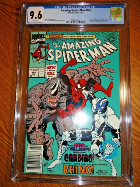 Étonnant Spider-Man #344 Rare Newsstand Clé Cgc 9.6 NM+ 1st Kasady Carnage