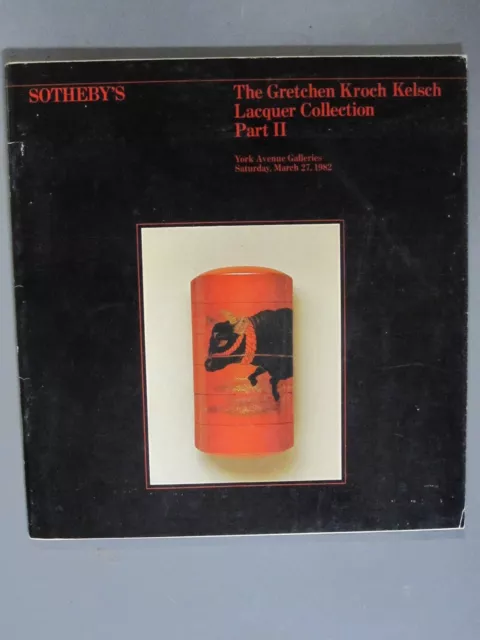 Japanese Lacquer inro netsuke Sotheby auction catalog 3/27/82 for  Kelsch p II
