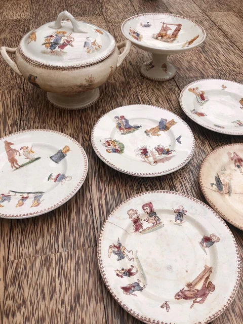 Service à Dinette Art Déco Années 1920 – Faïence Fine Creil / Choisy – 19 Pièces