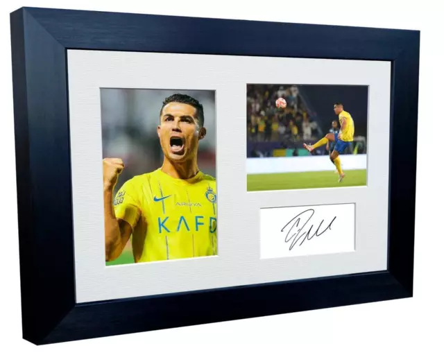 A4 12x8 Signed Cristiano Ronaldo Al-Nassr FC Autograph Photo Picture Frame Gift