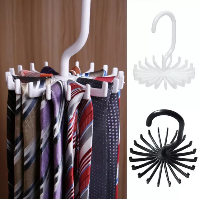 4 pièces de blanc Tie Rack 360 degrés rotatif Écharpe Cintre Cravate  réglable
