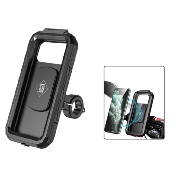 Motorcycle Bicycle GPS Phone Holder Handlebar Wireless Charger Mount Waterproof