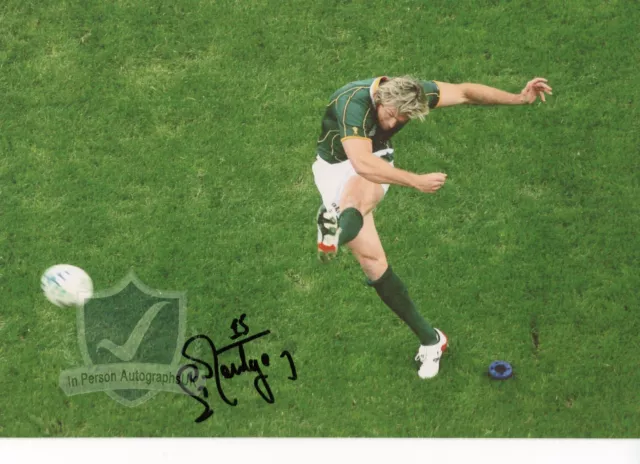 Percy Montgomery South Africa RUGBY Signed 12x8 Photo OnlineCOA AFTAL