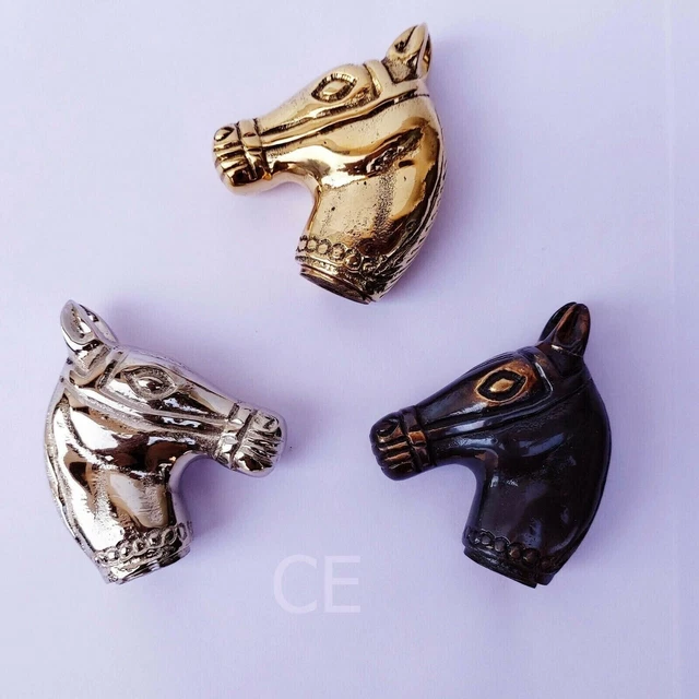 Étriers Vintage En Laiton - 2 Pièces, Forme Cheval, Repose-pieds De Collection, Origine Inde, Pré-1800