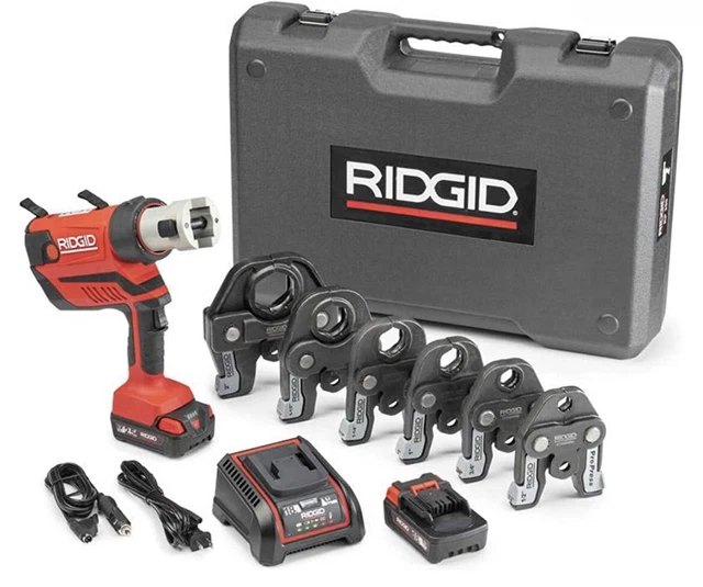 *NEW** RIDGID 67053 RP 350 PRESS TOOL Battery KIT 2 W/ 6 Jaws 1/2" 2