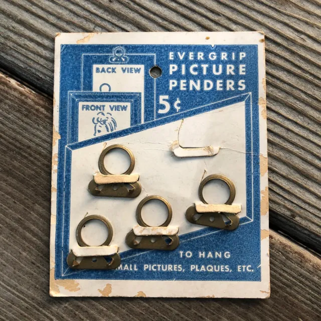Vintage EVERGRIP PICTURE PENDERS O'How Handy Hooks HANG CARD Stranksy Products