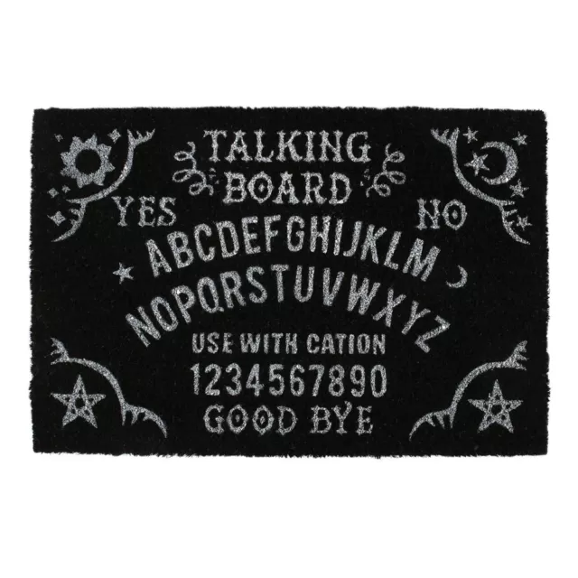 Black Coir Doormat Talking Ouija Board Gothic Alternative Door Mat Horror