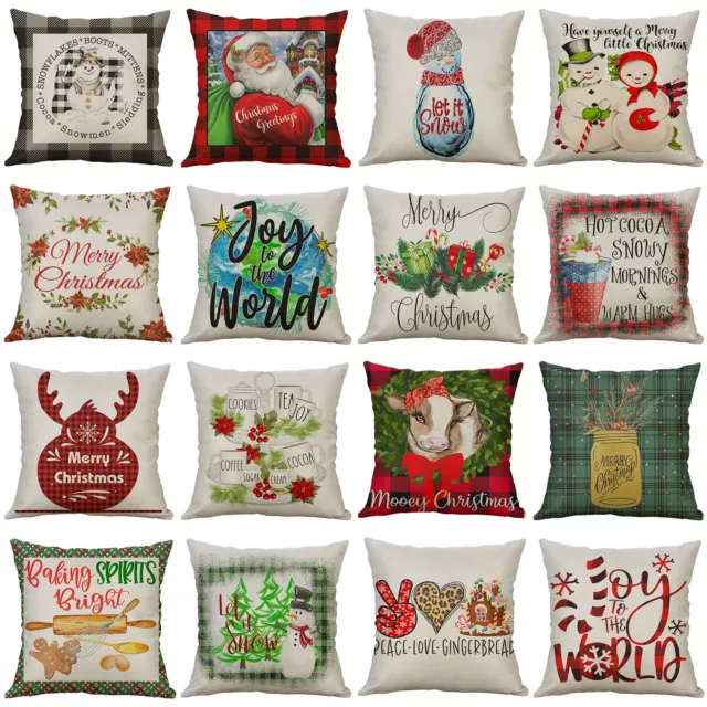 Xmas Snowman Cushion Cover Mooey Christmas Joy to the Worlds Throw pillow Covers