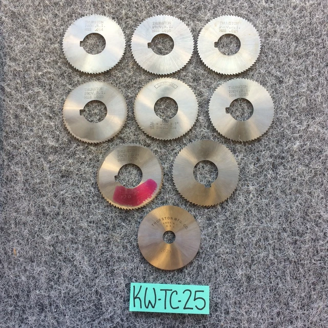 Lot Of 9 Machinist Milling Slitting Saw Horizontal Straight Cutters Varios Sizes