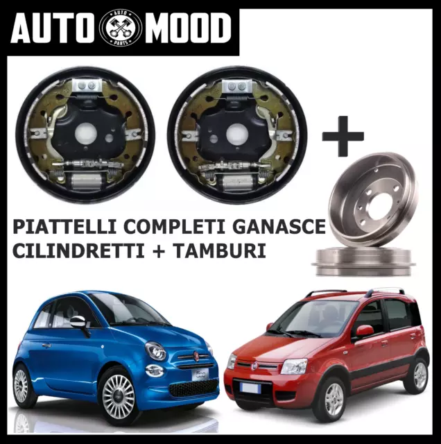 Kit Freni A Tamburo Posteriori Ganasce Cilindretti Piattello Fiat 500 Panda 169