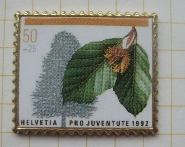 BRIEFMARKE BUCHE / PRO JUVENTUTE / PTT / SCHWEIZ ............Post Pin (238b)