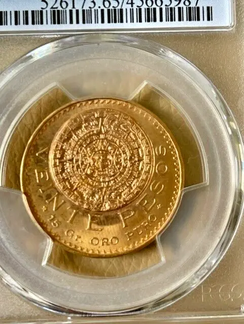 1959 Mexico Gold Coin 20 Pesos MS65 PCGS