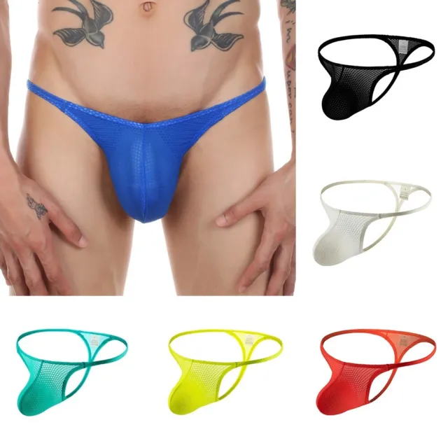 MENS MESH SEE-THROUGH Pouch Panties G-string Briefs Underwear T-back Thong  Lace $14.13 - PicClick AU