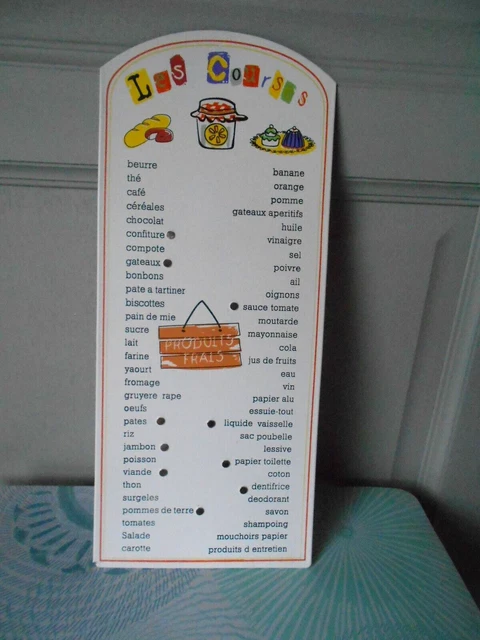 French tole  MEMO SHOPPING  LIST COMMISSIONS Plaque Sign