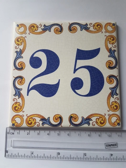 Vintage Ceramic Tiles House Number 25