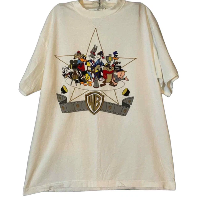VINTAGE ACME WARNER BROS STUDIOS 1991 MADE IN USA White TSHIRT SZ XL UNISEX