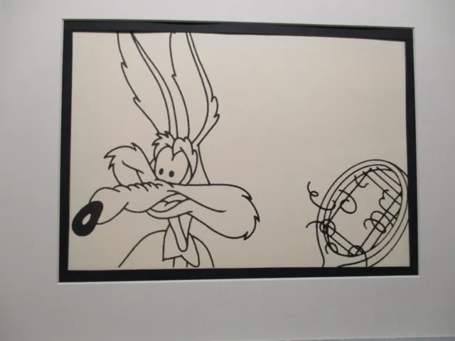 Wile Coyote Playing Tennis  Looney Tunes 1960,s Line Drawing