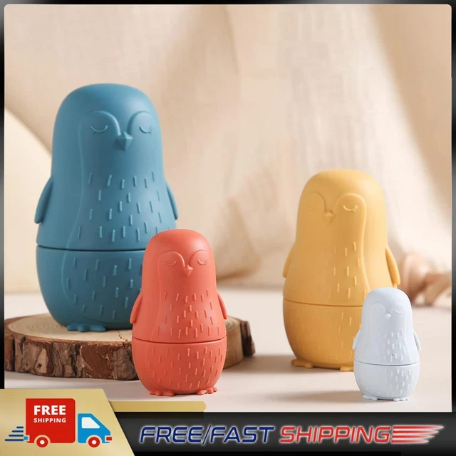 Color Size Matching Toys Gifts Montessori Toy for Boys Girls (Blue Penguin)