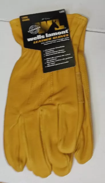 Wells Lamont Men's Leather Work Gloves 100% Cowhide Leather