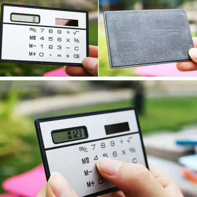 Slim Solar Power Pocket Calculator Cute Solar Calculator I2A5 Q8T7 Us S9X1 Z0N9