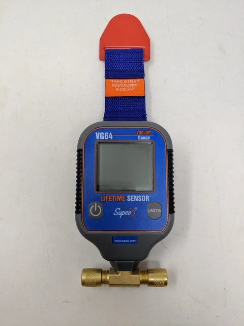 Supco VG64 Vacuum Gauge, Digital Display, 0-12000 microns, 1/4" Male Flare D7