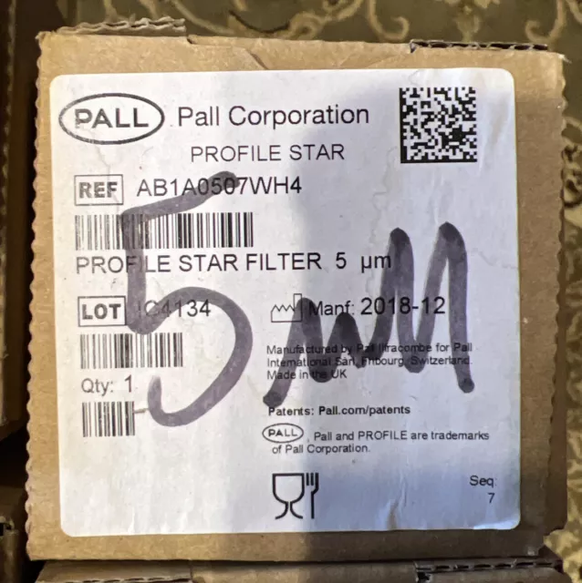 Pall Profile Star Filter Cartridge 5um Model AB1A0507WH4 ++ NEW