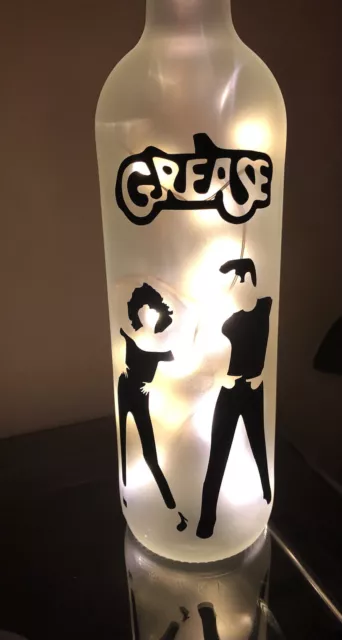 Grease John Travolta Olivia Newton-John LED Light Up Bottle Fab Film Memorabilia