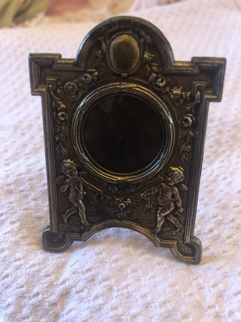 Petit Cadre Vintage Aux Fleurs Séchées - Hauteur 12 Cm - Déco Ancienne