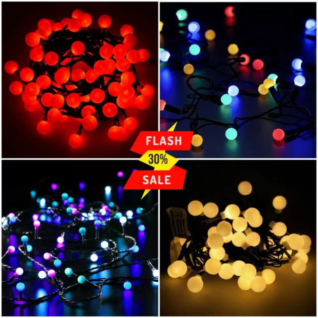 Battery Operated Berry Christmas Fairy String Ball Lights 50 100 200 XMAS Party