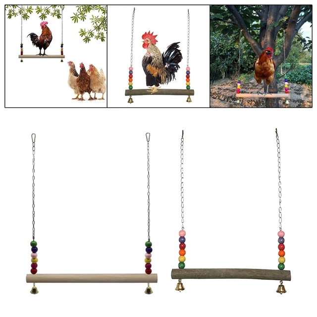 2x Huhn Schaukel Spielzeug Henne Holz Huhn Barsch Kauspielzeug