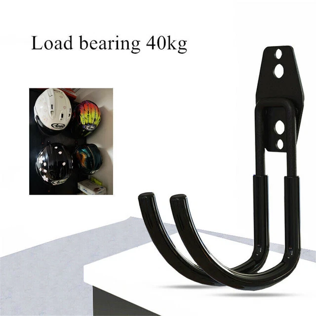 Motorcycle Steel Helmet Holder Hook Wall Mount Hanger Jacket Bag Display Rack