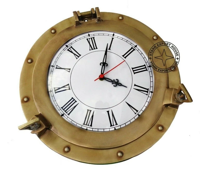 Horloge de décoration murale en laiton de hublot de bateau marin de...