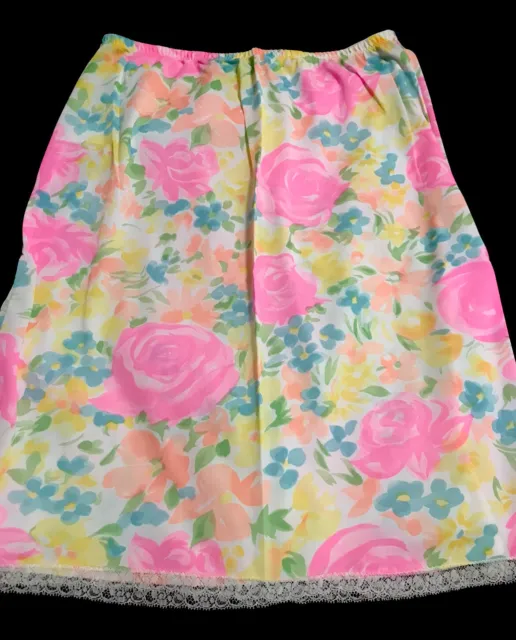 Trillium Nylon Silky Half Slip Skirt Pin Up Lingerie Mod Groovy USA Vintage 60s