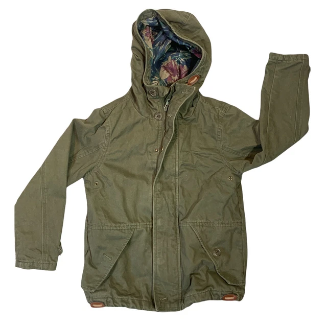 Cappotto invernale con cappuccio next cachi con cerniera bambini ragazzi ragazze età 6 (R6)