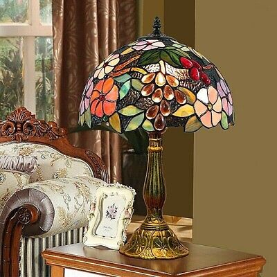 Tiffany Style Handmade 12 inches Table Lamp-Stained Glass Multicolor