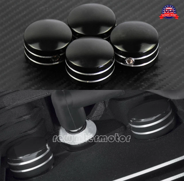 4x Head Bolts Covers Spark Plug Side Case Fit For Harley Twin Cam Dyna CVO Black