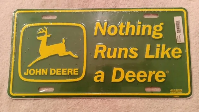 John Deere Vintage "Landing Deer", Nothing Runs Like A Deere License Plate