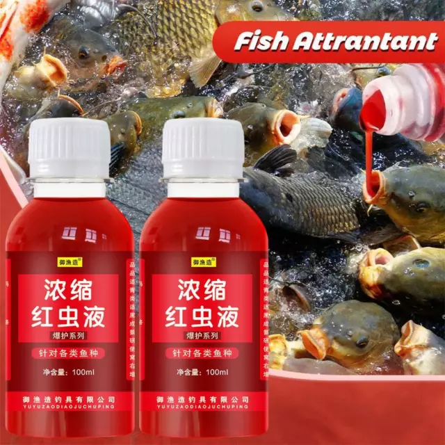 2pcs Strong Fish Attractant Concentrated Liquid Blood Worm Scent Fish  Attractant Spray Flavor Additive Fishy Trout Carp Bass