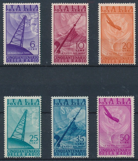 [BIN13257] Italy 1947 Airmail good set of stamps very fine MNH