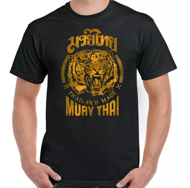 MUAY THAI T-SHIRT MMA UFC Martial Arts Training Top Gym TIGER Shorts Gloves Mens