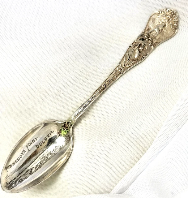 VTG Duluth Minnesota Point MN Sterling Silver Souvenir Spoon 5 1/2" L