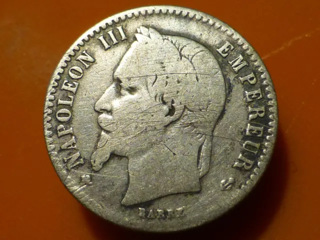 50 Cents (Argent) - Napoleon Iii - 1865 Bb - Recherchee & Qualite Tb ! 2