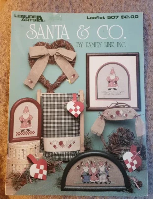 Leisure Arts Counted Cross Stitch Leaflet - Santa & Co