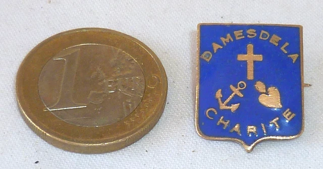 Broche Religieuse Vintage Sainte Thérèse De Lisieux - Croix émaillée, Occasion, Sans Marque
