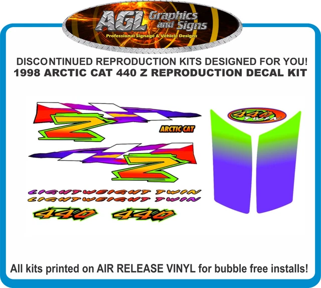 1998 ARCTIC CAT Z 440 Reproduction Graphic Kit Decals Stickers $119.99 ...