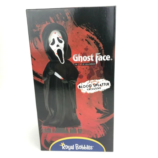 SCREAM Royal Bobbles Ghost Face Blood Splatter Exclusive Bobblehead Halloween
