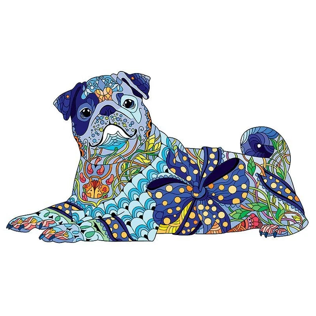 Dog Animal Shaped Puzzle Adults Kids DIY Crafts Games Educational Jigsaw Toys