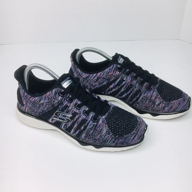 SKECHERS SZ 8.5 Women's Air-Cooled Memory Foam Washable Slip-on Black & Purple